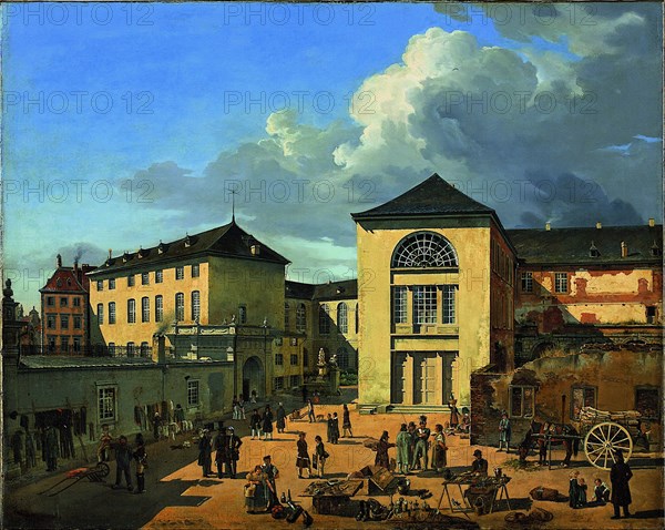 The Academy Courtyard (The Old Academy in Düsseldorf), 1831. Artist: Achenbach, Andreas (1815-1910)