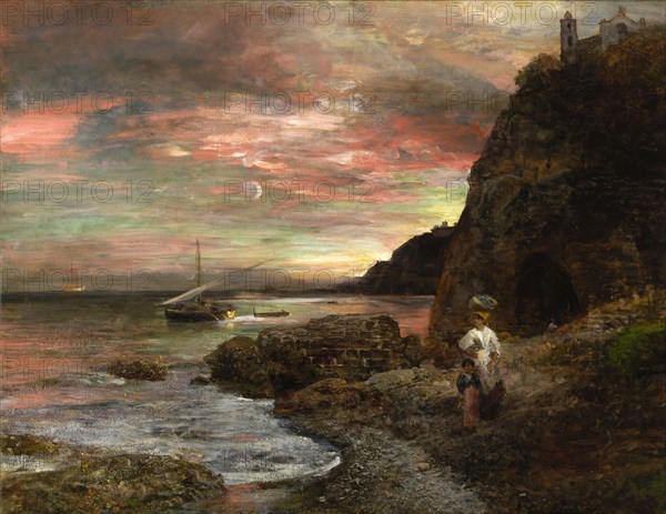 Evening Sun at Posillipo. Artist: Achenbach, Oswald (1827-1905)