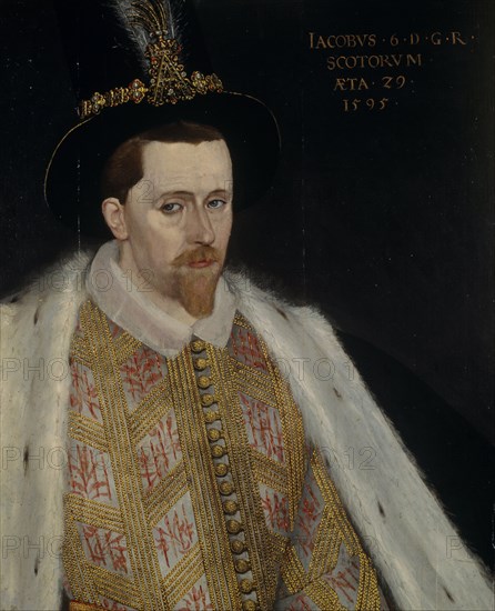 James VI and I (1566-1625), King of Scotland, 1595. Artist: Vanson, Adrian (?-c. 1602)