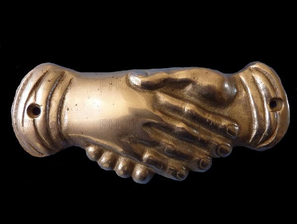 Masonic handshake. Symbol, End of 19th cen.. Artist: Anonymous