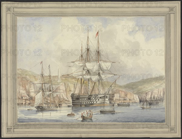 View at Malta, ca. 1849. Artist: Dyce, Charles Andrew (1816-1853)