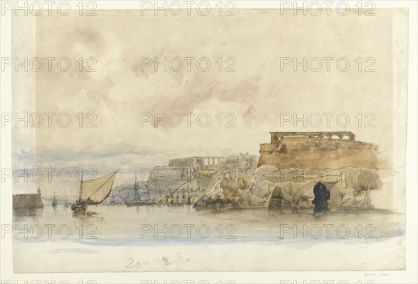 View of Valetta, Malta. Artist: Holland, James (1799-1870)