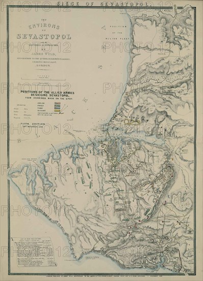 Map of the Environs of Sevastopol, 1854. Artist: Wyld, James (1812-1887)