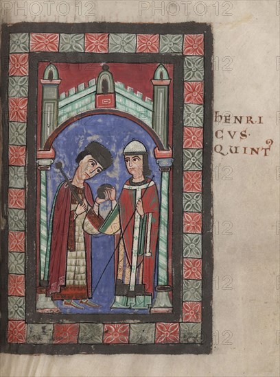 Emperor Henry V and Matilda of England at the Wedding Feast in Mainz on 7 January 1114, 1114. Artist: Anonymous