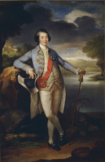 Portrait of Prince Alexander Kurakin (1752-1818), c. 1780. Artist: Brompton, Richard (1734-1783)