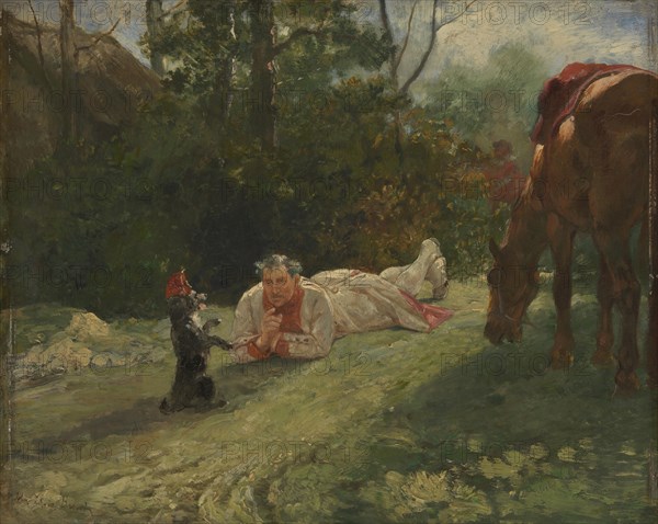 The Performing Dog, c. 1875. Artist: Brown, John Lewis (1829-1890)