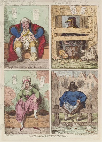 National conveniences, 1769. Artist: Gillray, James (1757-1815)