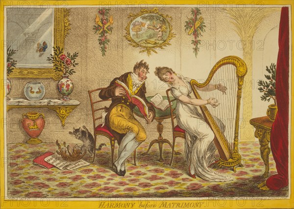 Harmony before Matrimony, 1805. Artist: Gillray, James (1757-1815)