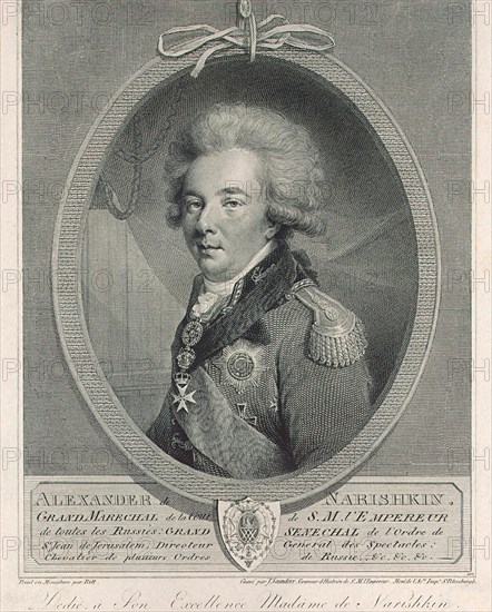 Portrait of Count Alexander Lvovich Naryshkin (1760-1826), 1801. Artist: Saunders, Joseph (active Early 19th cen.)