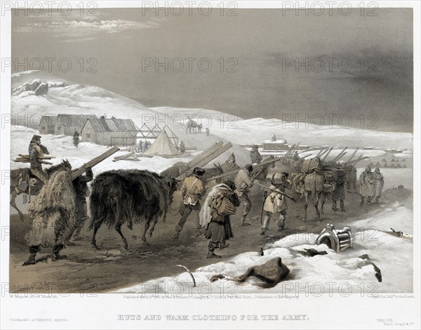 British troops on the road to Sevastopol, 1855. Artist: Simpson, William (1832-1898)