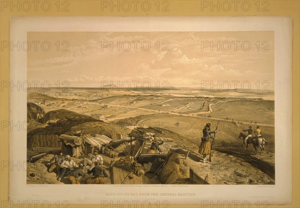 The Bastion du Mat, Sevastopol, 1855. Artist: Simpson, William (1832-1898)