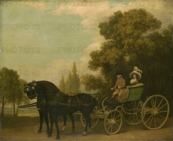 A Gentleman driving a Lady in a Phaeton, 1787. Artist: Stubbs, George (1724-1806)