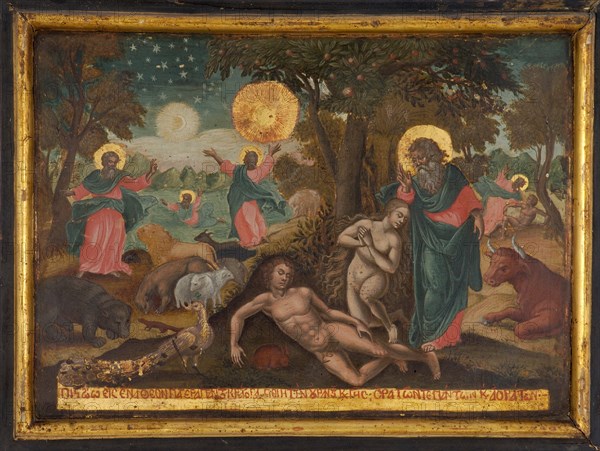 Credo in Deum, Creation (The Creed of the Apostles), 1700. Artist: Greek icon