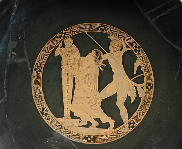 Ajax the Lesser drags Cassandra from the Palladium, 5th cen. BC. Artist: Codrus Painter (5th cen. B.C.)