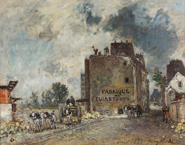 Demolition work in Rue des Francs-Bourgeois-Saint-Marcel, 1868. Artist: Jongkind, Johan Barthold (1819-1891)