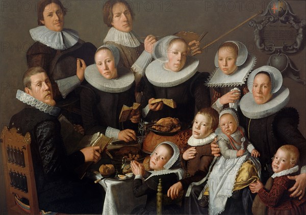 Portrait of the painter Andries van Bochoven and his family, 1629. Artist: Bochoven, Andries van (1609-1634)