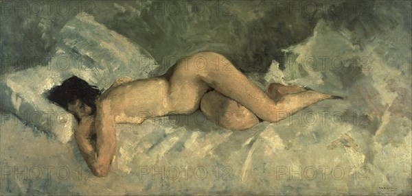 Reclining nude, ca 1887. Artist: Breitner, George Hendrik (1857-1923)