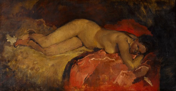 Reclining nude, ca 1887. Artist: Breitner, George Hendrik (1857-1923)