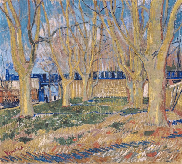 The viaduct in Arles. The blue train, 1888. Artist: Gogh, Vincent, van (1853-1890)