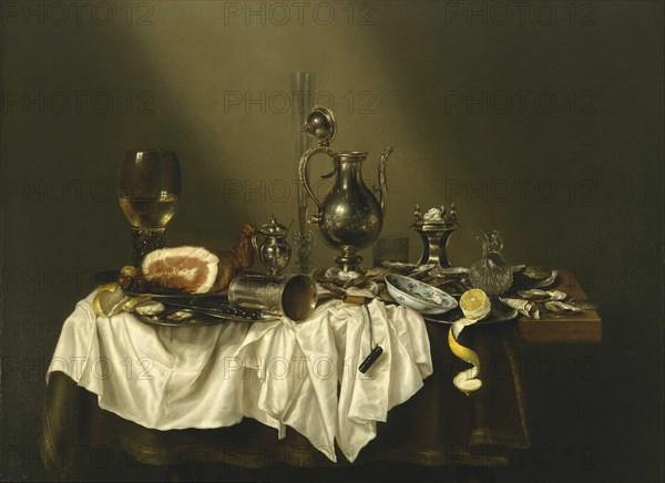 Banquet Piece with Ham, 1656. Artist: Heda, Willem Claesz (1594-1680)