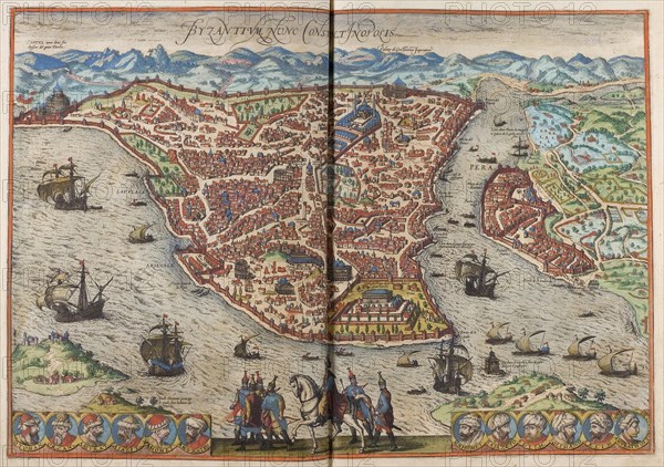 Byzantium. Constantinopolis (From: Civitates Orbis Terrarum), 1572. Artist: Hogenberg, Frans (1535-1590)