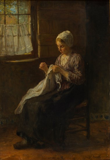 The young seamstress, c. 1880. Artist: Israëls, Jozef (1824-1911)