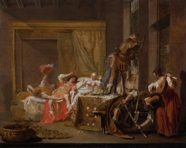 Company in a Brothel (Messalina und Gaius Silius), 1655. Artist: Knüpfer, Nicolaes (1609-1655)