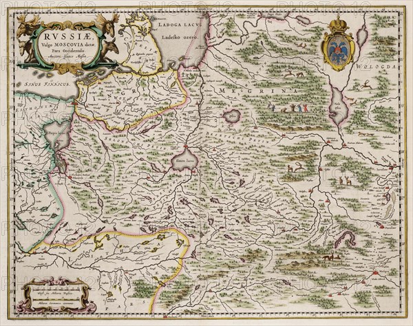 Map of Western Russia (From: Partes Septentrionalis et Orientalis), 1664. Artist: Massa, Isaac Abrahamsz. (1586-1643)