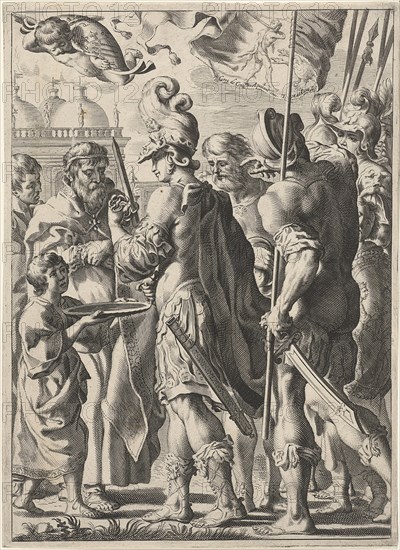 Alexander the Great Cutting the Gordian Knot, 17th century. Artist: Matham, Theodor (1589-?)