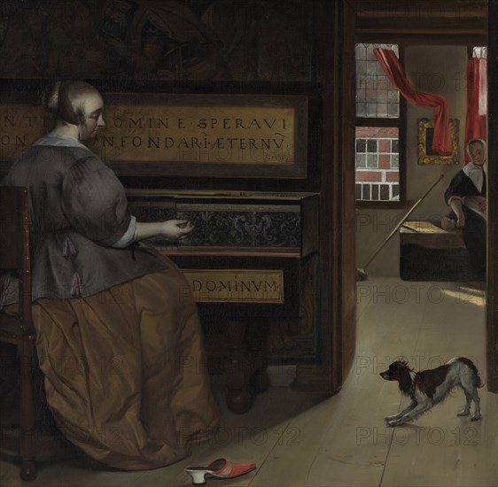 Lady at a Virginal, ca 1665. Artist: Metsu, Gabriel (1629-1667)