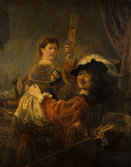 Rembrandt and Saskia in the parable of the Prodigal Son, c. 1635. Artist: Rembrandt van Rhijn (1606-1669)