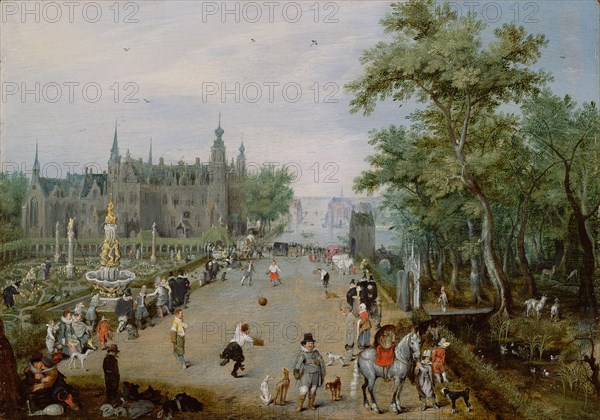 Jeu de Paume Before a Country Palace, ca 1614. Artist: Venne, Adriaen Pietersz. van de (1589-1662)