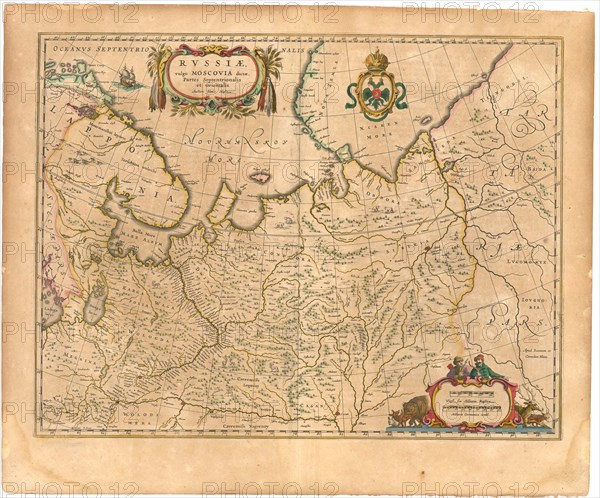 Map of Russia (From: Theatrum Orbis Terrarum...), 1645. Artist: Blaeu, Willem Janszoon (1571-1638)