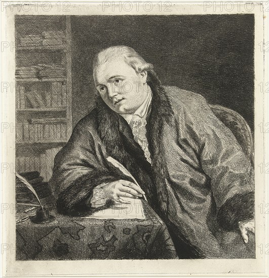 Portrait of the Composer and Etcher Johan Antoni Kauclitz Colizzi (1742-1808), 1780s. Artist: Coclers, Louis-Bernard (1741-1817)