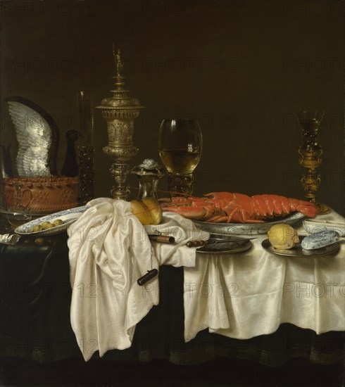 Still Life with a Lobster, c. 1650-1660. Artist: Heda, Willem Claesz (1594-1680)