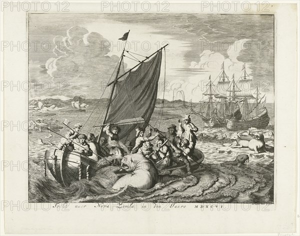 Tthe voyage to Novaya Zemlya in 1596, 1679-1681. Artist: Luyken, Jan (Johannes) (1649-1712)