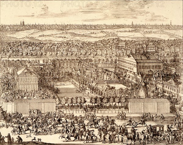 German Quarter (Nemetskaya sloboda) in Moscow (right part), 1705. Artist: Schoonebeek (Schoonebeck), Adriaan (1661-1705)