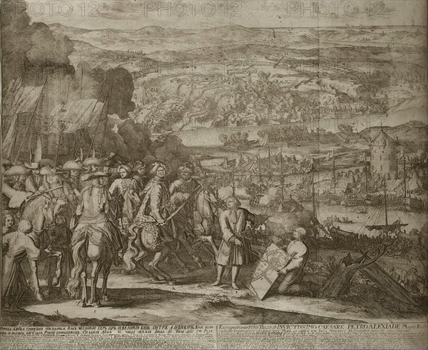 Siege of the Turkish Fortress Azov by Russian Forces in 1696, um 1700. Artist: Schoonebeek (Schoonebeck), Adriaan (1661-1705)