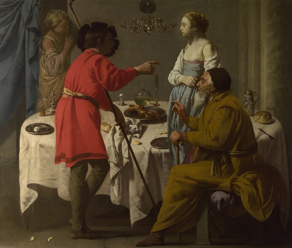 Jacob reproaching Laban for giving him Leah in place of Rachel, 1627. Artist: Terbrugghen, Hendrick Jansz (1588-1629)