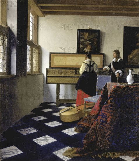 A Lady at the Virginal with a Gentleman (The Music Lesson), ca 1662. Artist: Vermeer, Jan (Johannes) (1632-1675)