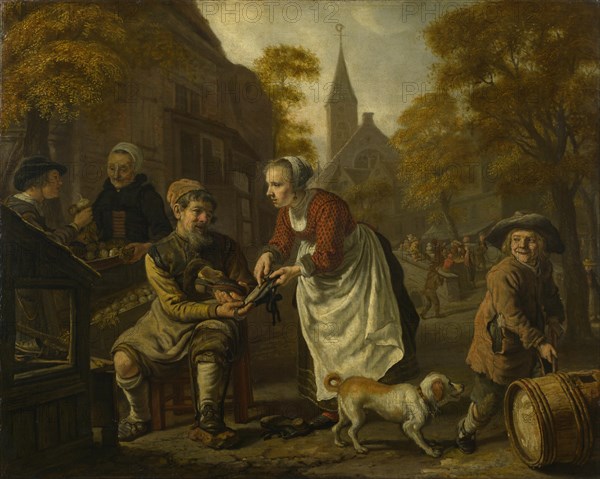 A Village Scene with a Cobbler, c. 1650. Artist: Victors, Jan (1619-after 1676)