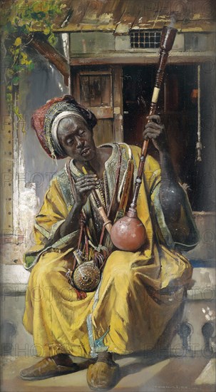 The Water-Pipe Smoker, 1903. Artist: Tornai, Gyula (1861-1928)