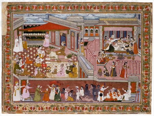 Birth in a Palace, 1760-1770. Artist: Indian Art