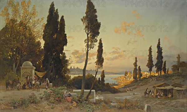 Views across the Bosphorus, Constantinople. Artist: Corrodi, Hermann David Salomon (1844-1905)