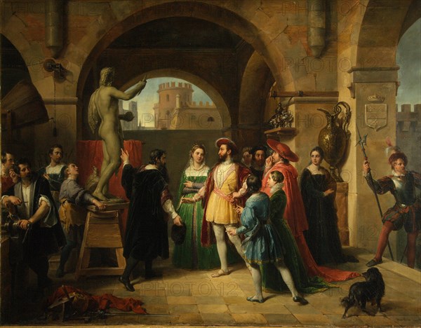 Francis I in the Studio of Benvenuto Cellini, 1837. Artist: Podesti, Francesco (1800-1895)