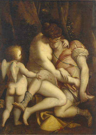 Venus and Adonis, 1565-1569. Artist: Cambiaso, Luca (1527-1585)