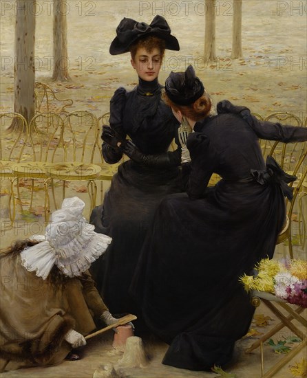 Conversation in the Jardin du Luxembourg, 1892. Artist: Corcos, Vittorio Matteo (1859-1933)