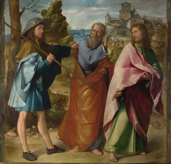 The Road to Emmaus, c. 1516. Artist: Melone, Altobello (c. 1490-before 1543)