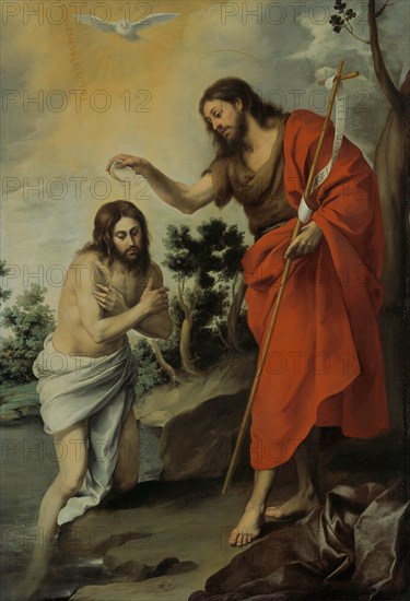 The Baptism of Christ, 1655. Artist: Murillo, Bartolomé Estebàn (1617-1682)