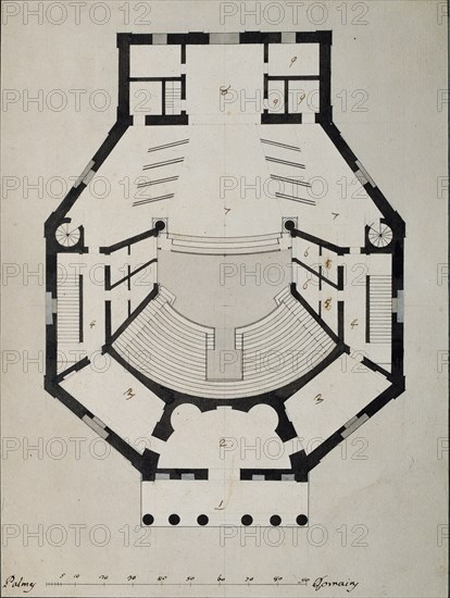 Downstairs Floor Plan. Artist: Quarenghi, Giacomo Antonio Domenico (1744-1817)